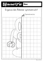 Vorschau - Arbeitsblätter - Roboter symmetrisch ergänzen - Seite 3