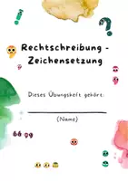 Vorschau - Arbeitsblätter - Rechtschreibung - Zeichensetzungheft - Deckblatt