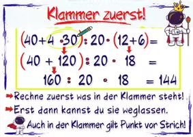Vorschau - Poster - Merkplakate/Merkeintrag Punkt vor Strich und Klammerregel - Seite 1