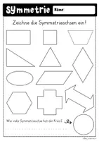 Vorschau - Arbeitsblätter - Symmetrieachsen einzeichnen - Seite 1