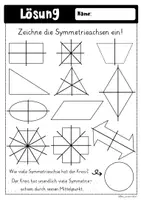 Vorschau - Arbeitsblätter - Symmetrieachsen einzeichnen - Seite 2