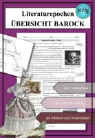 Vorschau - Arbeitsblätter - Literaturgeschichte: Barock - eine Übersicht - Deckblatt