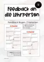 Vorschau - Arbeitsblätter - Feedback an die Lehrperson von Kindern - Deckblatt