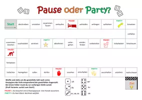 Vorschau - Arbeitsblätter - Pause oder Party: Spiel zum Verben konjugieren DaZ/DaF - Seite 3