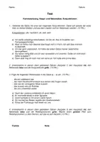 Vorschau - Arbeitsblätter - Test zur Kommasetzung und Haupt- und Nebensätzen - Deckblatt