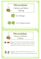 Vorschau - Arbeitsblätter - Hörverstehen Frühling Partnerarbeit, Zuhören, Bilder beschreiben, Grundschule, Kindergarten, DaZ - Seite 1