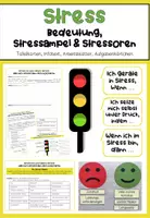 Vorschau - Arbeitsblätter - Stress - Bedeutung, Stress-Ampel, Stressoren - Deckblatt