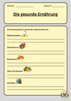 Vorschau - Arbeitsblätter - Die gesunde Ernährung - Seite 1