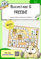 Vorschau - Stationenlernen - Buchstabe G - FREEBIE - Brettspiel - Deckblatt