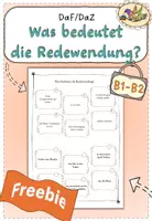 Vorschau - Arbeitsblätter - Was bedeutet die Redewendung? - Arbeitsblatt DaZ/ DaF B1-B2 - Deckblatt