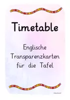 Vorschau - Poster - Englische Stundenplankarten - Deckblatt
