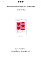 Vorschau - Unterrichtsreihen - Freebie LRS Training Konzentration Malen nach Buchstaben ADHS ADS Herzen Liebe - Seite 1