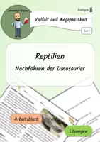 Vorschau - Arbeitsblätter - Reptilien - Nachfahren der Dinosaurier / Angepasstheit und Vielfalt - Deckblatt