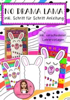 Vorschau - Mal- und Bastelvorlagen - Kunstprojekt: No Drama Lama! - Deckblatt