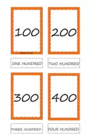 anteprima - Flashcard - Flashcards in inglese dei numeri -le centinaia-HUNDREDS - Pagina 1