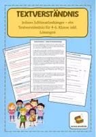 Vorschau - Arbeitsblätter - Textverständnisse 4.-6.Kl. inkl. Lösungen - Materialpaket - Seite 1