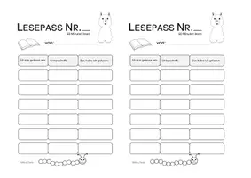 Vorschau - Arbeitsblätter - Mein Lesepass Raupe mit Klassentier Lama 30 oder 60 Minuten - Seite 3