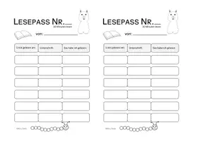 Vorschau - Arbeitsblätter - Mein Lesepass Raupe mit Klassentier Lama 30 oder 60 Minuten - Seite 2