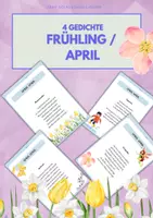 Vorschau - Arbeitsblätter - 4 GEDICHTE für den APRIL und Frühling ab 2. Klasse - Deckblatt
