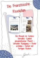 Vorschau - Arbeitsblätter - UR8 Die Französische Revolution - 3. Stunde: Ein Besuch im Schloss Versailles: Symbol absolutistischer Macht (Virtueller Rundgang & Poster erstellen / Arbeit mit fertigen Postern) - Deckblatt