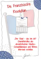 Vorschau - Arbeitsblätter - UR8 Die Französische Revolution - 4. Stunde: „Der Staat – das bin ich“: Charakteristika des absolutistischen Staates (Schaubildanalyse und fiktives Interview erstellen) - Deckblatt