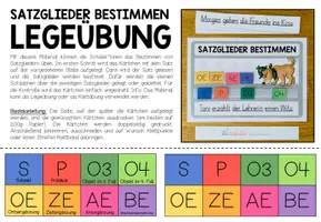 Vorschau - Spiele - SATZGLIEDER bestimmen - Legeübung / Klettübung - Seite 1
