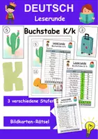 Vorschau - Arbeitsblätter - Buchstabe K Lesespaziergang Buchstabeneinführung 1. Klasse - Leserunde - Deckblatt