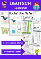 Vorschau - Arbeitsblätter - Buchstabe W Lesespaziergang Buchstabeneinführung 1. Klasse - Leserunde - Deckblatt
