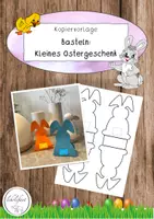 Vorschau - Mal- und Bastelvorlagen - Ostergeschenk basteln: Osterhase mit Süßigkeit | Kopiervorlage - Deckblatt