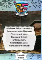 Vorschau - Arbeitsblätter - Die leere Schatzkammer - Baron von Münchhausen (Textverständnis, Glaubwürdigkeit untersuchen, Charakteranalyse, moralischer Konflikt) + LÖSUNGEN - Deckblatt
