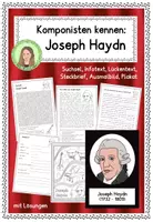 Vorschau - Arbeitsblätter - Komponisten kennen: "Joseph Haydn" - Deckblatt