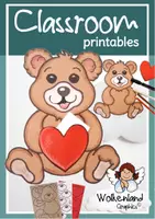 Vorschau - Mal- und Bastelvorlagen - Bär mit Herz basteln Bastelvorlage Muttertag Valentinstag - Deckblatt