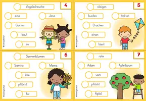 Vorschau - Arbeitsblätter - Schüttelsätze Materialpaket | Deutsch Grundschule | Satzbau | Satzbildung Klasse 2-4 - Seite 3