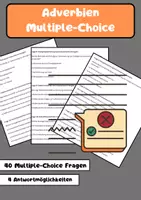 Vorschau - Arbeitsblätter - 40 Multiple-Choice-Fragen zu Adverbien im Fach Deutsch - Deckblatt