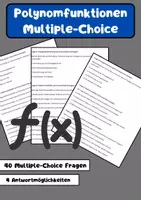Vorschau - Arbeitsblätter - 40 Multiple-Choice-Fragen zum Thema Polynomfunktionen - Deckblatt