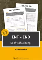 Vorschau - Arbeitsblätter - Die schnelle Deutschstunde: "Ent-" und "End-"; Rechtschreibung üben - Deckblatt