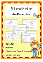 Vorschau - Arbeitsblätter - Leseheft Bauernhof Verben konjugieren - Deckblatt