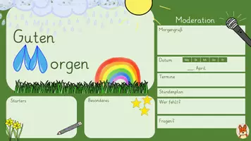Vorschau - Präsentationen/Tafelbilder - Begrüßungsbilder - digitale Tafelbilder Moderation - ohne Schultage - Seite 1