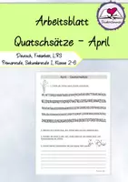 Vorschau - Arbeitsblätter - Materialpaket: 12 x Quatschsätze - Monate, Deutsch/ LRS, Klasse 2-6 - Seite 1
