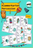 Vorschau - Stationenlernen - Klammerkarten Percussion- Instrumente - Deckblatt
