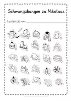 Vorschau - Arbeitsblätter - Winter Schwungübungen Winter & Nikolaus - Graphomotorik - Freiarbeitsheft / Freiarbeitskartei / Arbeitsblätter - Freiarbeitsmaterial Deutsch Klasse 1 - Seite 3