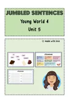 Vorschau - Arbeitsblätter - Jumbled Sentences für Young World 4, Unit 5 - Deckblatt