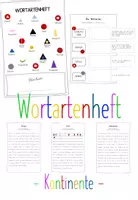 Vorschau - Unterrichtsreihen - Arbeitsheft Wortarten Montessori III – Kontinente - Deckblatt