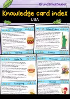 Vorschau - Stationenlernen - Knowledge card index - USA (English) - Deckblatt