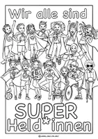 Vorschau - Stationenlernen - Ausmalbilder "Superheld*innen" / Diversity Inklusion - Seite 3