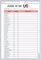 Vorschau - Arbeitsblätter - The States of the USA (capitals, abbreviations, info text) - worksheets - Seite 3