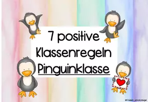 Vorschau - Bildkarten - Klassenregeln Pinguinklasse - Deckblatt