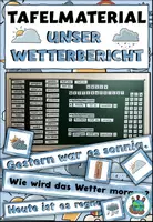 Vorschau - Präsentationen/Tafelbilder - Tafelmaterial "Unser Wetterbericht" Das Wetter - DaZ / DaF / Deutsch / Morgenritual - Deckblatt