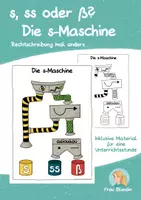Vorschau - Arbeitsblätter - s, ss oder ß? - Die s-Maschine - Deckblatt