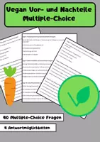 Vorschau - Arbeitsblätter - 40 Multiple-Choice-Fragen zu veganer Ernährung mit Vor- und Nachteilen - Deckblatt
